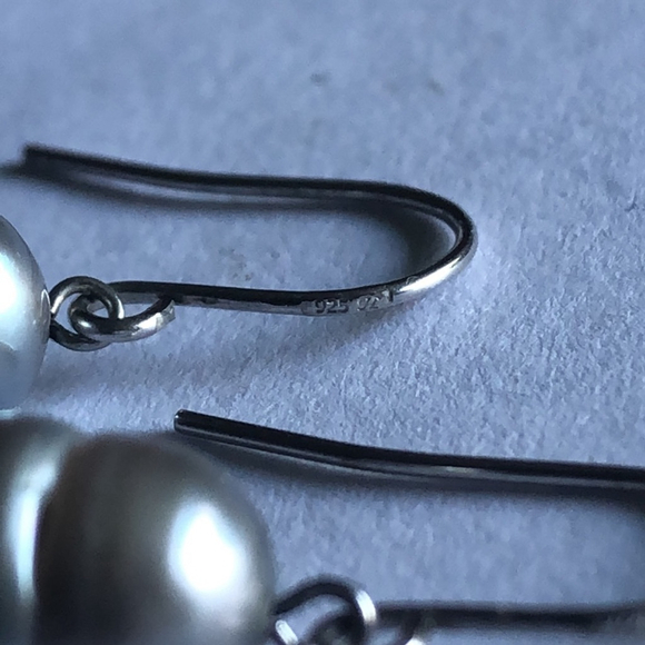 Honora Elegant Silver Gray Genuine Pearl Drop Earrings - Picture 6 of 7